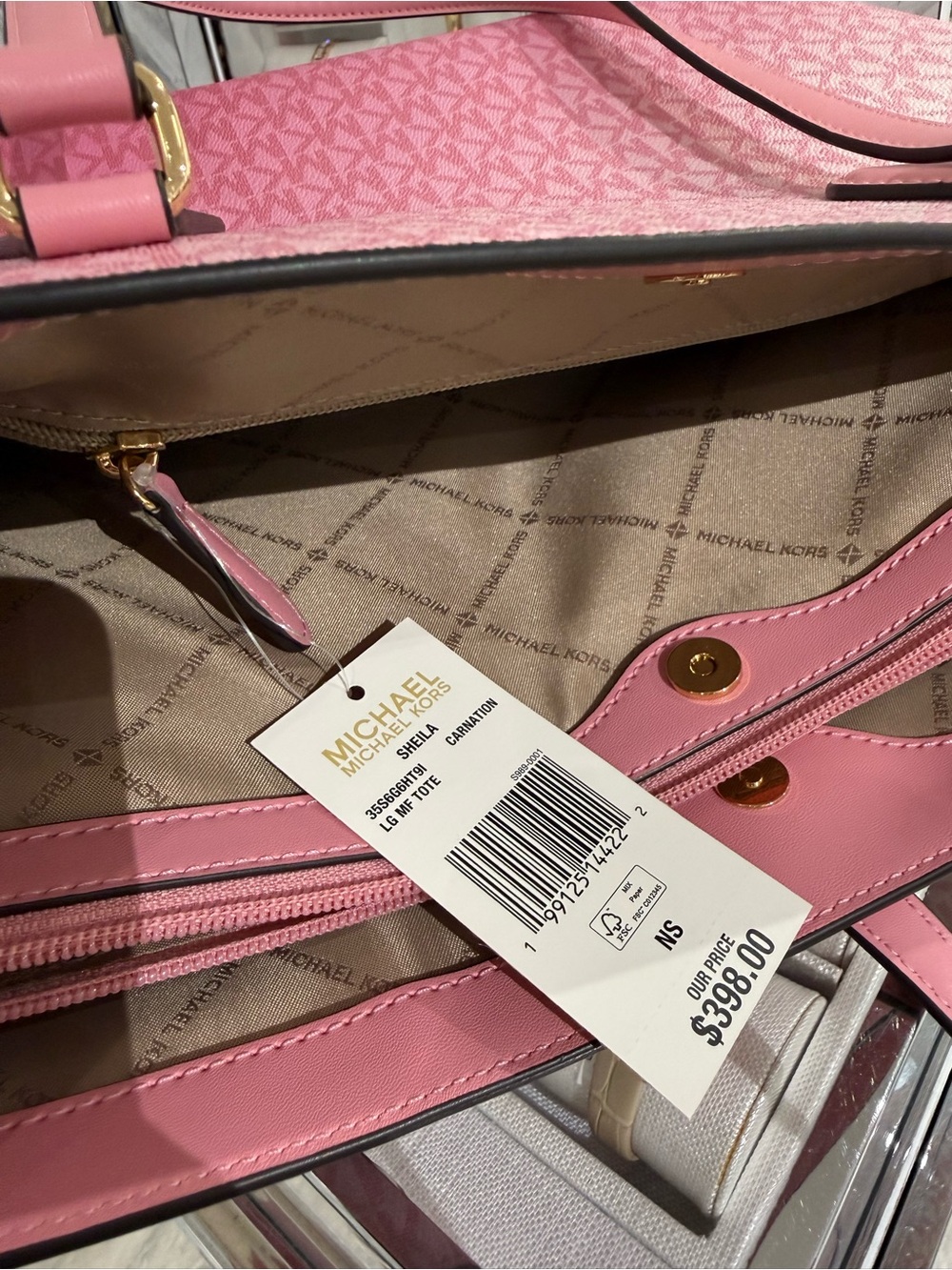 MICHAEL KORS Sheila Large Ombre Signature Logo Tote Bag and wallet - Picture 7 of 12